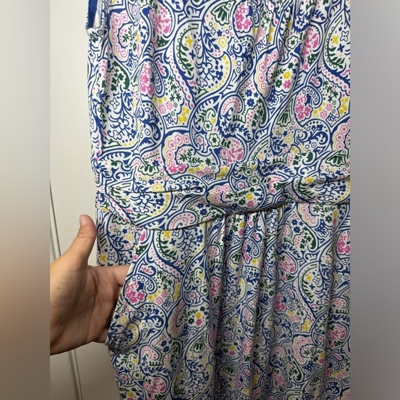 Boden Margot Paisley Floral Jersey Cap Sleeve Sheath Stretchy White Dress 10P - Picture 7 of 14